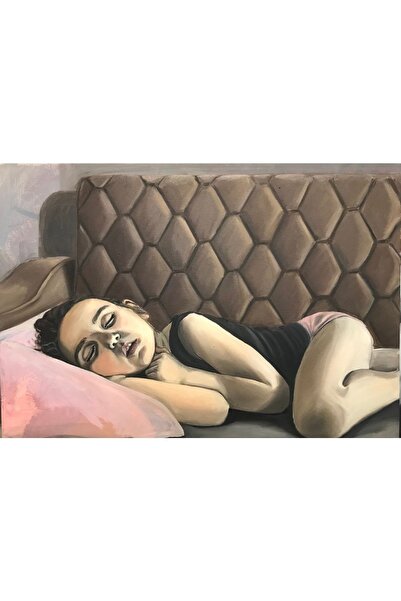artoloji Elif Beyaz - Uyku Serisi 5 - 2018 - Tuval Üzerine Yağlıboya - 70x50 Cm