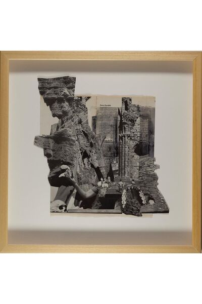 artoloji Nesligül Cebesoy - 2016 - Yıkıntı şehirler III - Kolaj - 46x46 cm