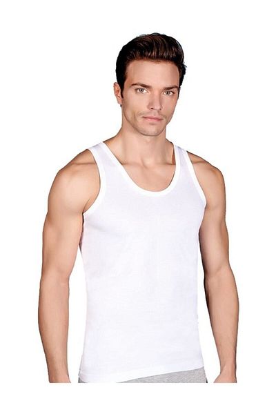 Berrak Men's 3 Pieces White Color Combed Cotton Undershirt