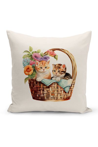 Bertille Home Vintage Series Double Sided Digital Printed Throw Pillow Case (Vintage Cushion Cover)