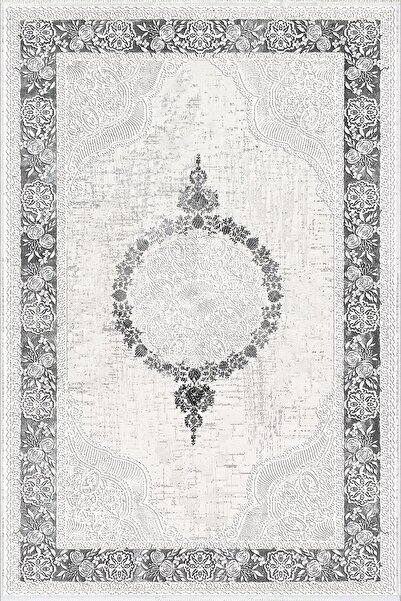 10 Post Online Gray White Black - Digital Printed Non-Slip Hallway Carpet