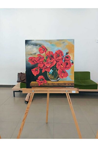 Home "el Yapımı Gelincik Yağlıboya Tablo - Özgün Sanat Eseri, Dekoratif Duvar Tablosu"