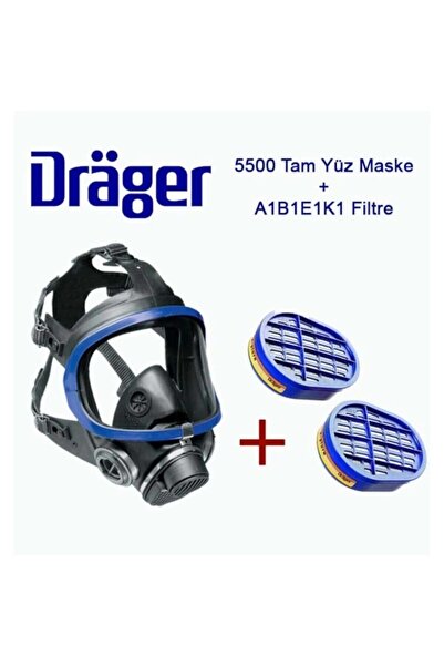 Dräger Drager 5500 Tam Yüz Maskesi Ve A1b1e1k1 Filtre Seti