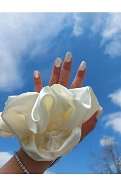 Atılgan Grp Luxury Silk Satin XXL Scrunchie - Biggest Size Handmade Bagel Buckle