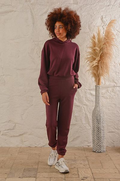 CrazyShopping Women's Tracksuit Set - 3 Thread, Pocket and Hood