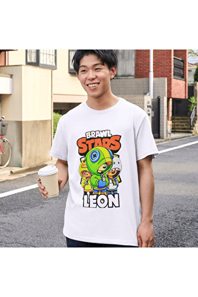 ALPŞAN TİCARET Tricou alb pentru copii Brawl Stars Leon unisex