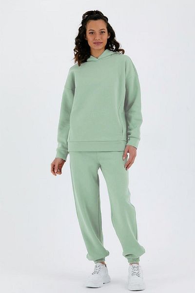 CrazyShopping Γυναικείο Σετ Φούτερ Fleece Oversize - Ελαστική μέση και πόδι, Τρεις κλωστές