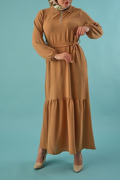 CrazyShopping Γυναικείο φόρεμα Aurobin Fabric - Μισό φερμουάρ Ολόσωμο