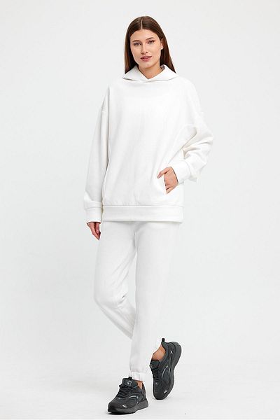 CrazyShopping Γυναικείο Σετ Φούτερ Fleece Oversize - Ελαστική μέση και πόδι, Τρεις κλωστές