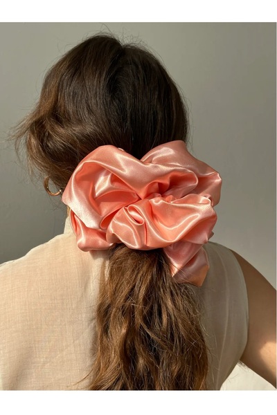 Atılgan Grp Lüx İpek Saten Kumaş XXL Scrunchie Toka, En  Büyük Boy Simit Toka...