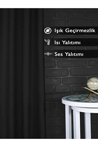 JESEM Lüks 1. Sınıf Özel Dikim Siyah Blackout Işık Geçirmez Fon Perde Ekstraf...