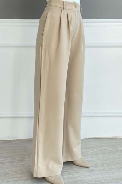 Mmasiva collection Yüksek bel pileli palazzo pantolon