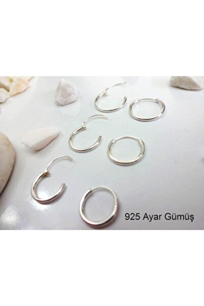 AyçaSilver Gümüş Halka Küpe 3 Çift