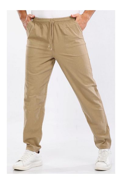 DENİZLİFE Unisex M-5Xl Size 100% Natural Hambezi Linen Trousers