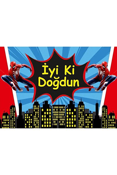 avrupakutu Spiderman Örümcek Adam Temalı Kişiye Özel 70x100 Ölçüsünde Branda ...