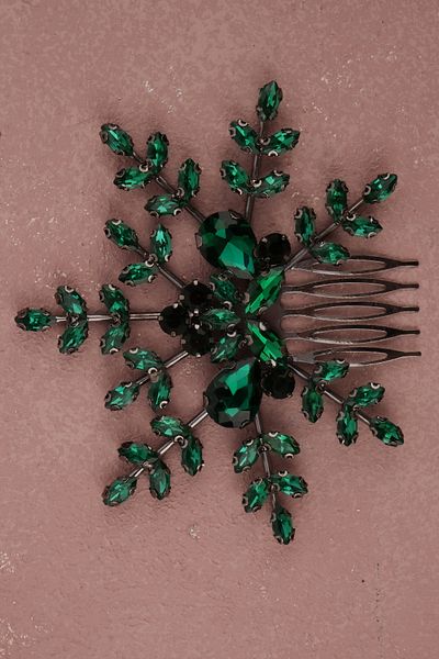 Hayalperest boncuk Green Floral Model Bride and Prom Hair Accessory - For Costume Parties