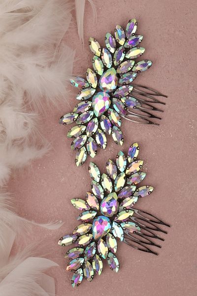 Hayalperest boncuk Accesoriu pentru păr de nuntă de mireasă - 2 piese Model Henna Elegant Janjanlu Accesoriu pentru noapte și nuntă
