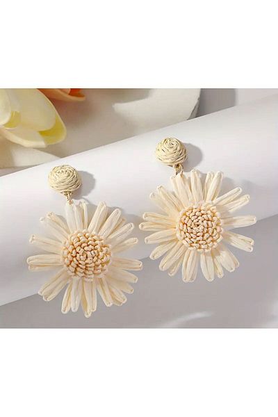 Purple Adv Herme Spring Earrings Off White