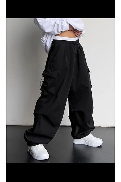 DENOKMODA Men's Black Baggy Pants - Extra Loose