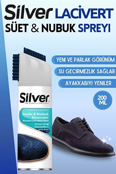Dopar Bağcık Silver Lacivert Süet Ve Nubuk Ayakkabı Yenileyici Sprey 200 ml Set