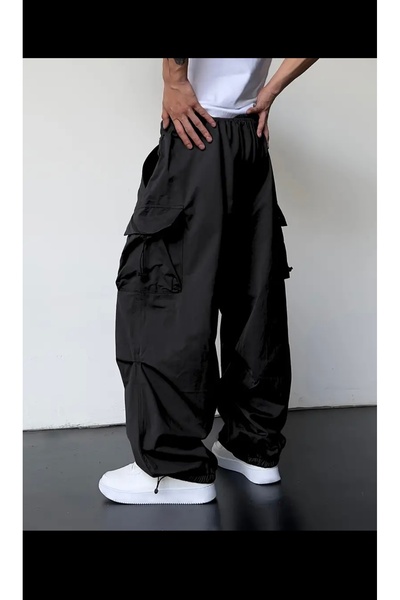 DENOKMODA SİYAH EXTRA SALAŞ ERKEK BAGGY PANTOLON