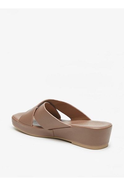 Flora Bella by Shoexpress Flora Bella Solid Crosstrap Slip On Sandals with Flatform Heels