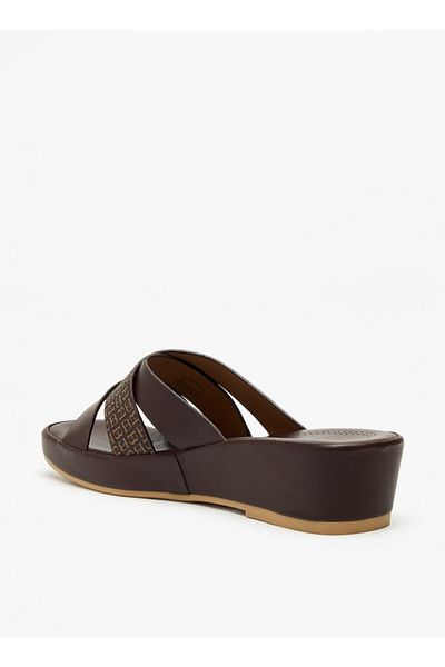 Flora Bella by Shoexpress Flora Bella Monogram Print Slip-On Sandals