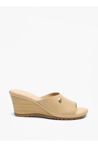 Flora Bella by Shoexpress Flora Bella Logo Accent Slip-On Sandals with Wedge Heels