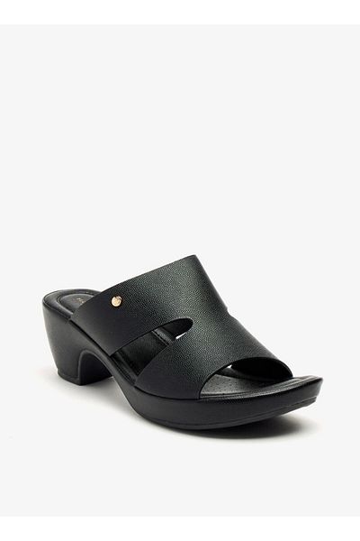 Flora Bella by Shoexpress Flora Bella Solid Slip-On Sandals with Block Heels