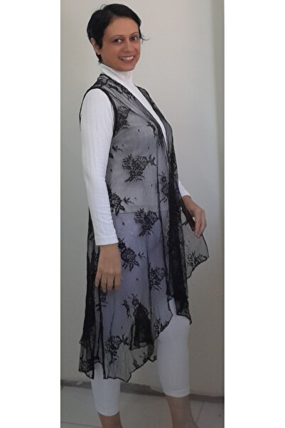 Mertcan Butik Casual Lace Black Vest