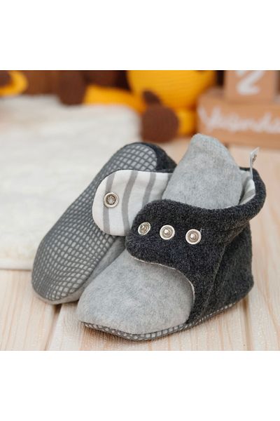 Ella Bonna Organic Cotton Baby Booties, Anti-Slip Sole, Cotton Newborn Slippers Home Nursery Shoes