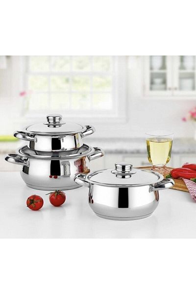 La Push Concept Steel Lid Cakir 6 Piece Cookware Set Set of 3