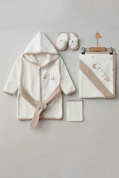 Cherub Baby مجموعة رداء حمام للأطفال من Starry Rabbit Gaye عضوي - هدية ميلاد الطفل