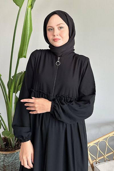 InStyle Black Ferace - Μαζέψτε με λεπτομέρεια φούντας στο πίσω μέρος