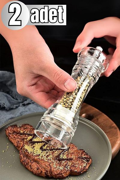 Comprox 15 Cm 2 Pieces Large Size Acrylic Spice Grinder - Salt Pepper Mill