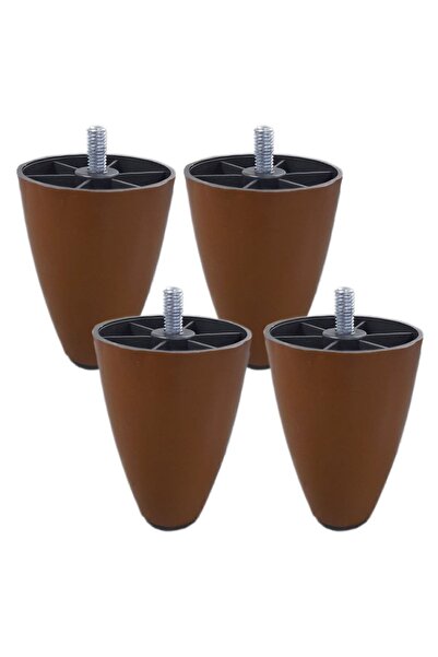 Adem Koç 10 Cm Ceviz Cıvatalı Armut Plastik Ayak M8 - Masa Ayakları