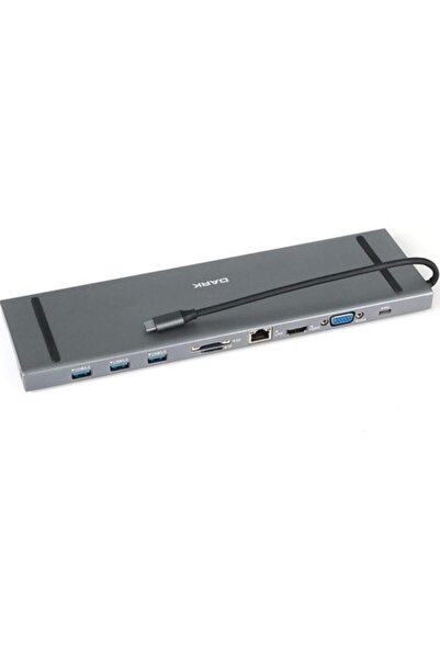 Dark Usb 3.1 Type C 10 In 1 Ethernet / Hdmı / Vga / Tf Sd Kart Okuyucu / Usb ...