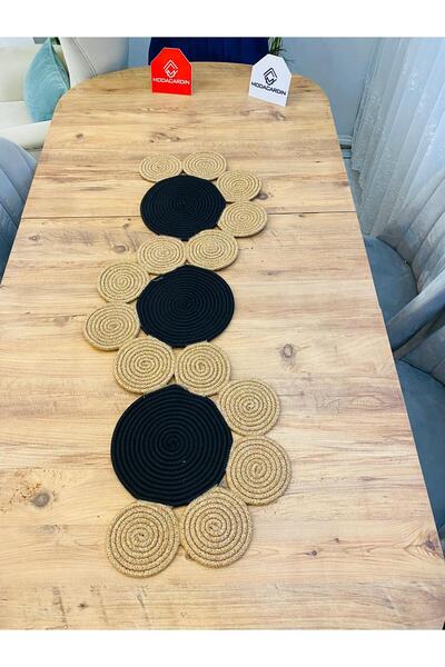 ModaCardin 30x100 CM Bohemian Style Daisy Model Runner - Jute and Straw Decor...