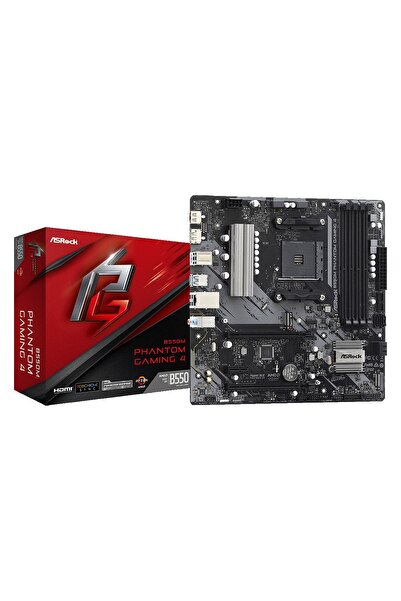 ASROCK B550m Phantom Gaming 4 Am4 Ddr4 4733mhz+ (oc) Hdmi Dp 2 X M.2 Pcı-e 4....