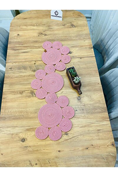 ModaCardin Jüt, Hasır, Dekoratif Masa Örtüsü,Papatya Model Runner 40X110 CM, ...