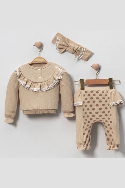 Cherub Baby Pompom Lace Baby Girl Set