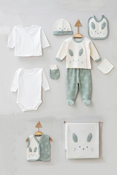 Cherub Baby Gaye Bebe 100% Cotton Eared Rabbit Embroidered 10 Piece Hospital ...