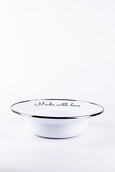 EMAYlab طبق معكرونة وسلطة مقاس 24 سم من Love Enamel
