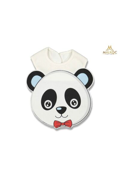 Cherub Baby Cute Panda Patterned Digital Printing Bib