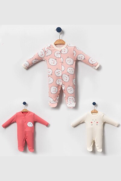 Cherub Baby Tonton Gent %100 Pamuk Kız Bebek 3lü Yenidoğan Tulum Seti