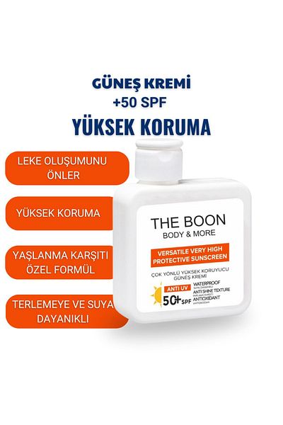 The Boon Body & More Sunscreen +50 Spf Uva/Uvb Protection Anti-Blemish and Anti-Aging Special Formula 100 ml