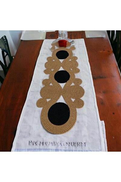 ModaCardin Jüt, Hasır,Sarmal Model, Dekoratif Masa Örtüsü, Runner 40x110 CM, ...