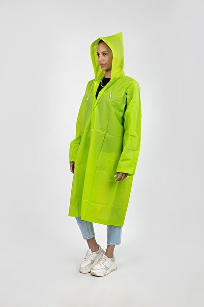 Polo55 Yeşil Kapüşonlu Çıtçıtlı Yağmurluk Ve Rüzgarlık