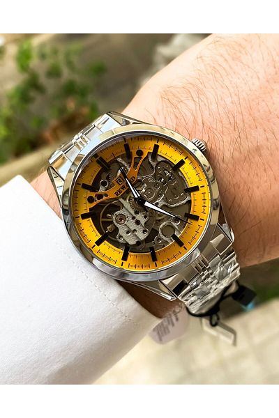 Reward Men's Wristwatch - Skeleton Case, Automatic Steel, 3 atm Waterproof