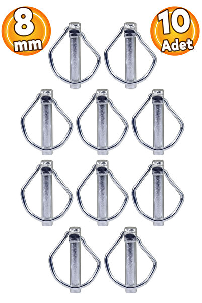 Badem10 8 Mm Traktör Pimi Yaylı Pim Kaliteli Çelik (10 ADET)